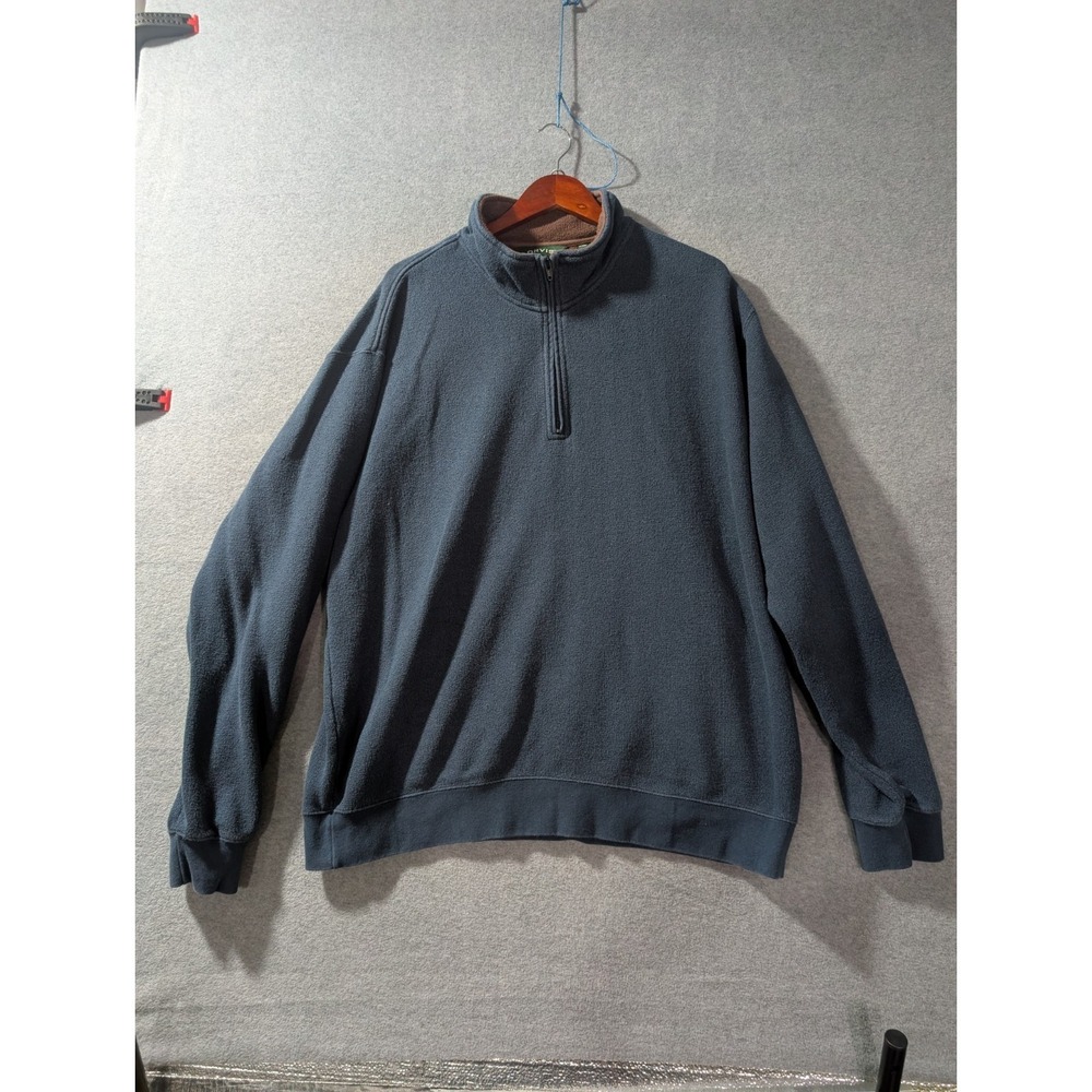 Orvis Quarter Zip Fleece Pullover XXL Blue Outdoor Casual Sweater